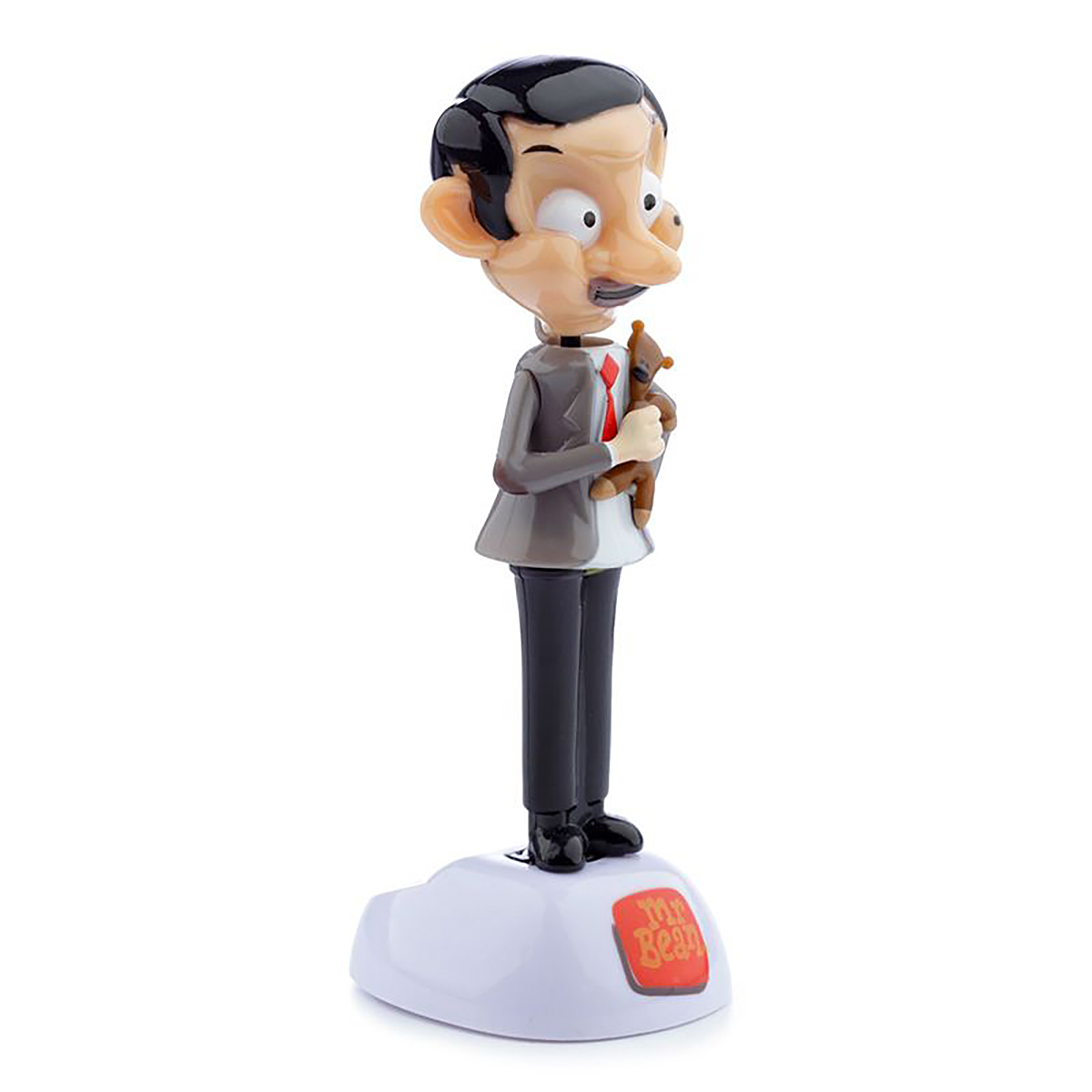 Figurine branlante solaire Mr Bean avec nounours, sur Close Up