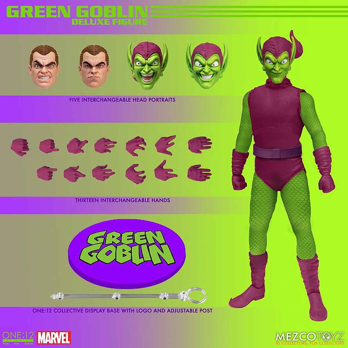 Le site francophone MARVEL HEROCLIX FRANCE- FICHE ORIGINE BOUFON VERT /  GREEN GOBLIN