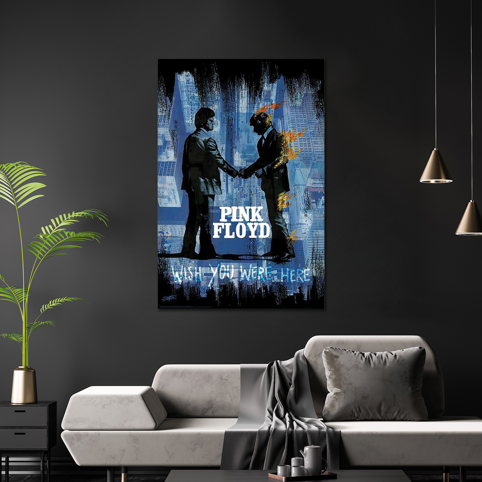 Pink Floyd Wish You Were Here Poster by Stephen Fishwick 24-by-36 Inches 